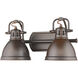 Duncan 2 Light 17 inch Rubbed Bronze Bath Vanity Wall Light